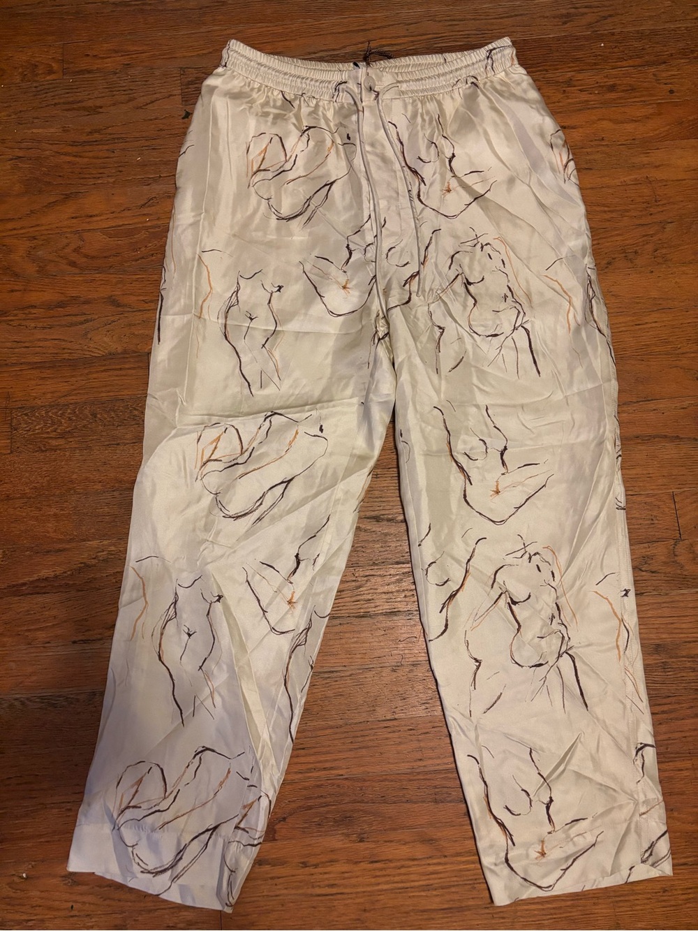Nanushka Silk Jarine Line Drawing Pants
